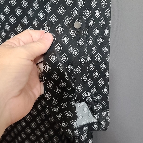 Women's Dress/Tunic Blac White Poly/spandex Tab Sleeves size PL/Petite Large EUC - Picture 4 of 7